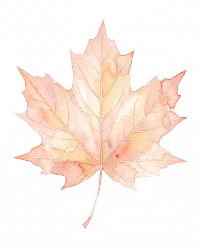 Pastel Watercolor Maple Leaf Clipart
