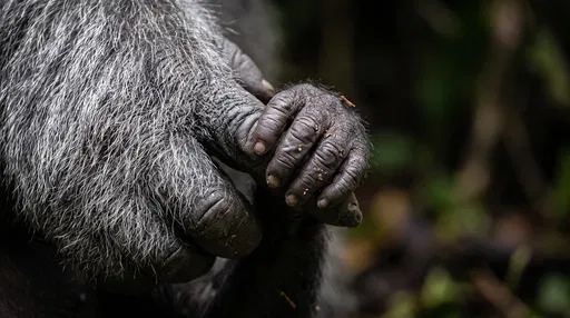 Baby Gorilla Hand Grasping Parent Finger