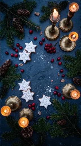 Christmas Flat Lay on Dark Slate