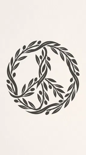 Minimalist Olive Branch Peace Symbol