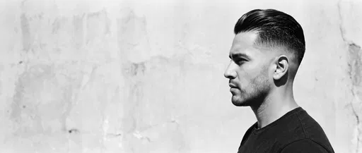 Monochrome Profile Portrait With Fade Haircut