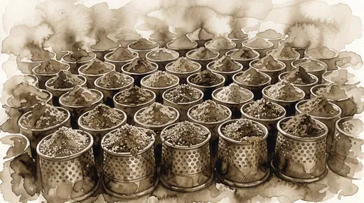 Sepia Watercolor Thimbles With Spices