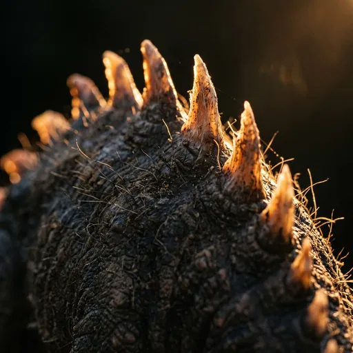 Macro Close-Up of Creature Dorsal Spines