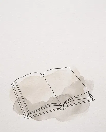Minimalist Line Art Open Book Illustration
