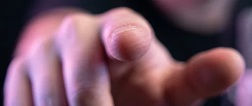Extreme Macro of Finger Pointing at Camera