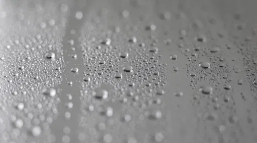 Macro Water Droplets on Gray Surface