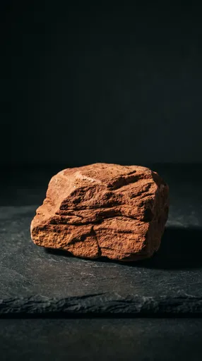 Red Sandstone Specimen on Dark Slate
