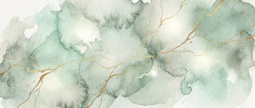 Mint Green Watercolor With Gold Veins