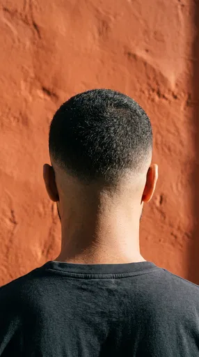 Rear View of Man with Fade Haircut