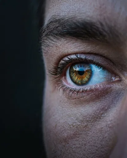Macro Close-Up of Hazel Human Eye