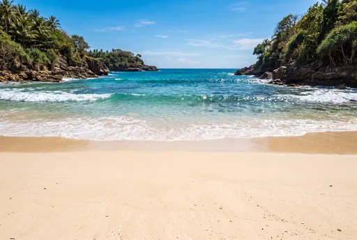 Sunny Turquoise Tropical Cove Beach