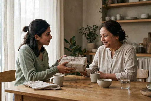 Daughter Giving Gift to Mother