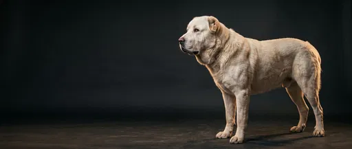 White Alabai Dog Studio Profile Portrait
