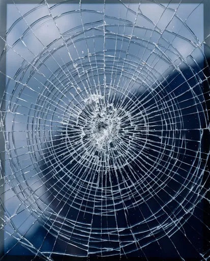Shattered Blue Glass Screen Texture