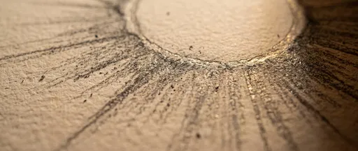 Macro Graphite Drawing of Radiating Crater