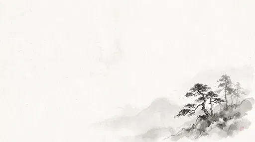 Minimalist Sumi-e Pine Trees Ink Wash