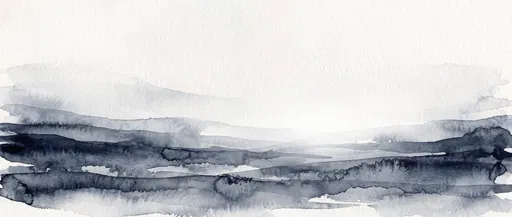 Abstract Indigo Watercolor Horizon Landscape