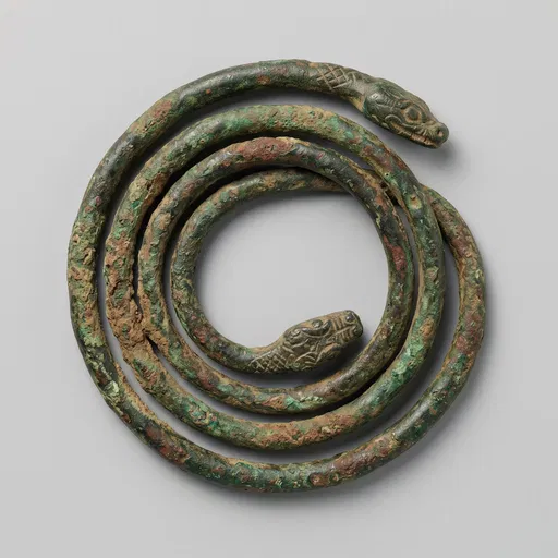 Ancient Coiled Bronze Serpent Bracelet