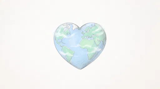 Pastel Heart Shaped Earth Colored Pencil Drawing