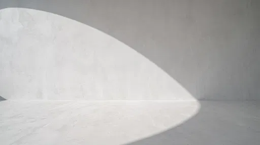 Minimalist Grey Plaster Wall With Curved Shadow