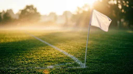 White Soccer Corner Flag at Sunrise