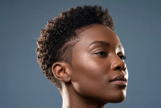 Close-Up Portrait of Woman With Tapered Afro