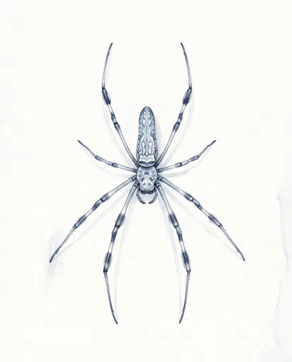 Blue Watercolor Banana Spider Illustration