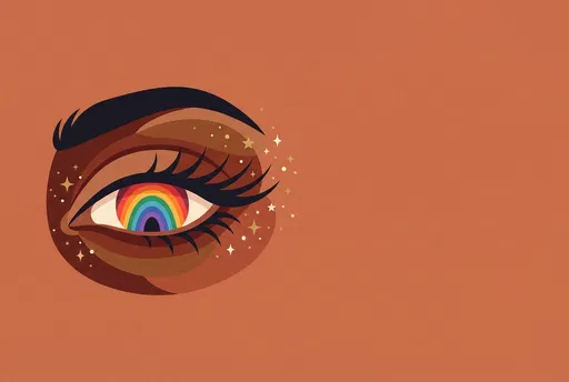 Mystical Rainbow Eye Flat Illustration