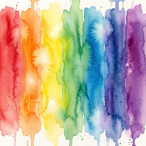 Vibrant Rainbow Watercolor Vertical Stripes Background