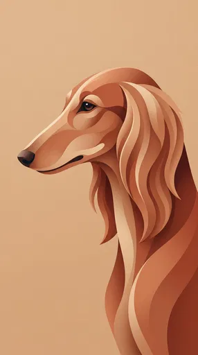Minimalist Graphic Portrait of Persian Hound