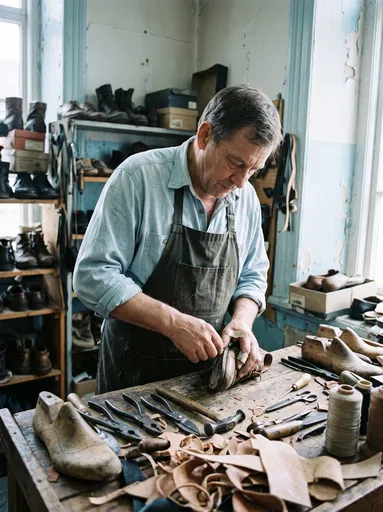 Cobbler Working at Studio Workbench