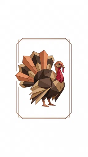 Geometric Origami Turkey Emblem Illustration