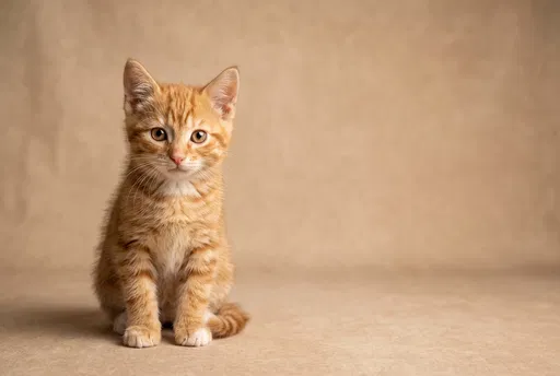 Ginger Tabby Kitten Studio Portrait
