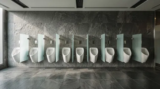 Modern Corporate Restroom With Urinals