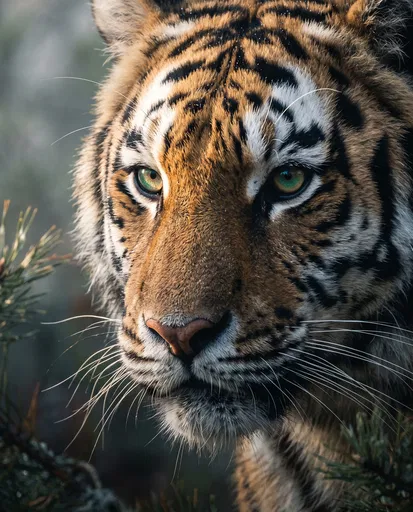 Close-Up Portrait of Siberian Tiger