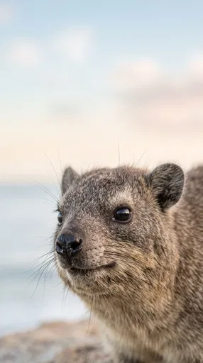 Close-Up Portrait of a Cape Hyrax