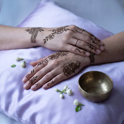 Hands With Floral Arabic Mehndi Design