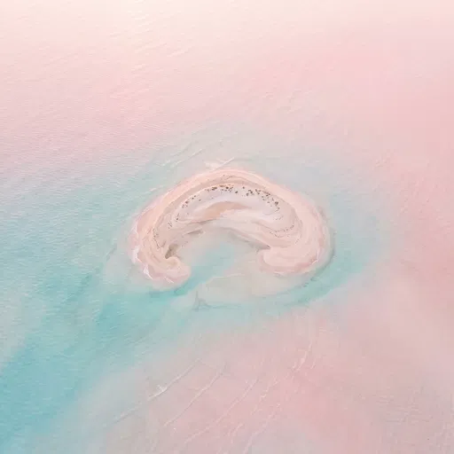 Aerial View of Pastel Sandbar Lagoon