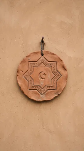 Terracotta Plaque with Islamic Star Symbol