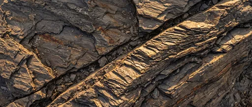 Sunlit Dark Slate Rock Strata Texture