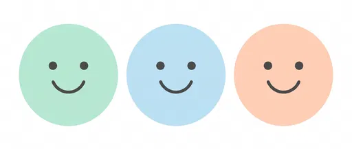 Three Pastel Smiley Face Icons