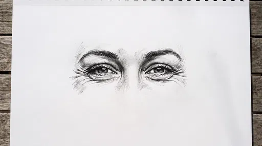 Charcoal Sketch of Smiling Eyes