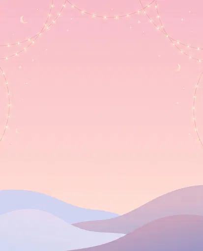 Pastel Pink Sky and Hills Background