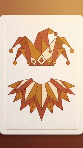 Geometric Jester Hat Playing Card Illustration