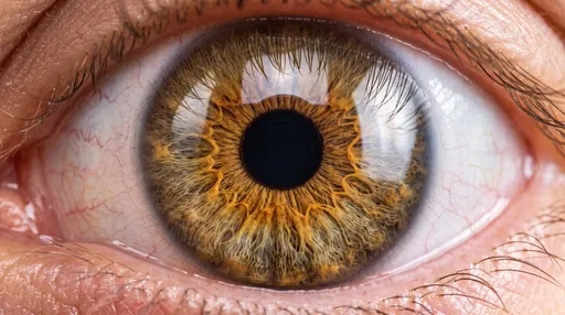 Macro Close-Up of Golden Brown Eye