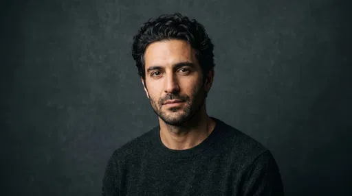 Studio Portrait of Man with Stubble