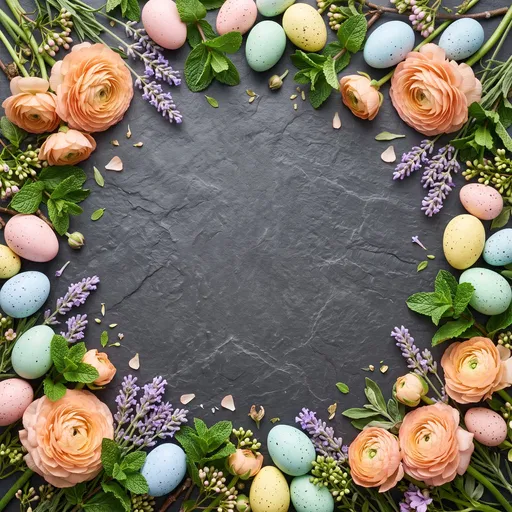 Spring Floral and Easter Egg Frame