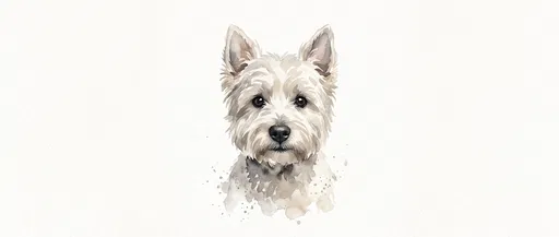 Watercolor West Highland White Terrier Portrait