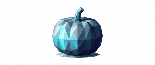 Blue Low-Poly Geometric Pumpkin Icon