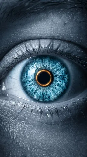 Macro Close-Up of Icy Blue Eye